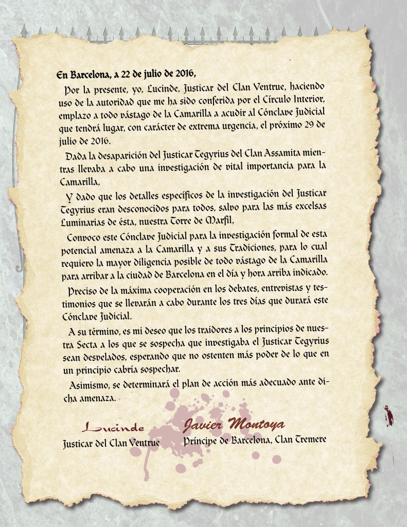 Carta Lucinde y Javier Montoya
